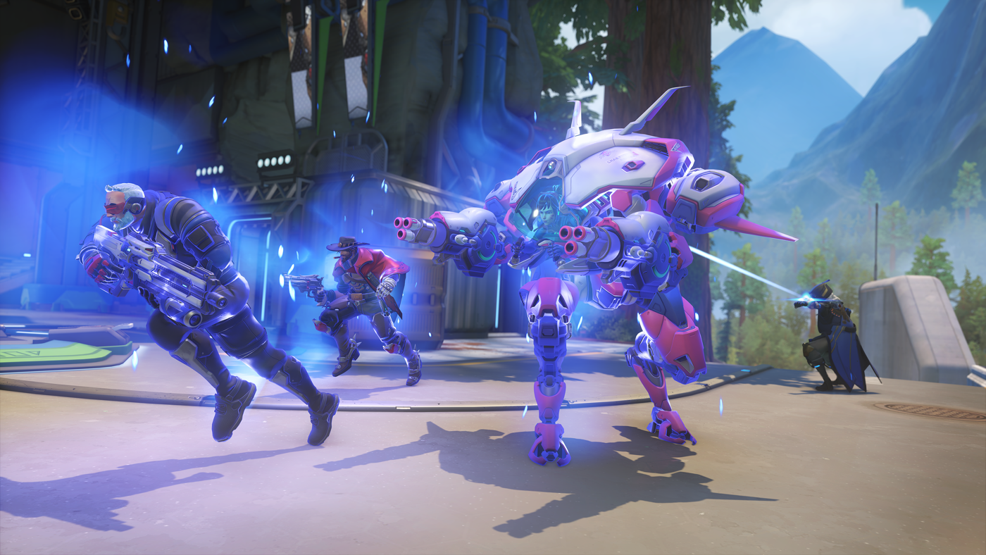 Overwatch 2 IGN gameplay screenshot — Stadium mode match with ESP and aimbot overlay context
